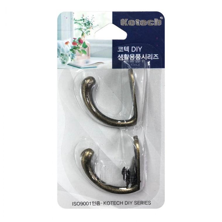 코텍 옷걸이 엔틱2P K-7677 가구 후크 행주