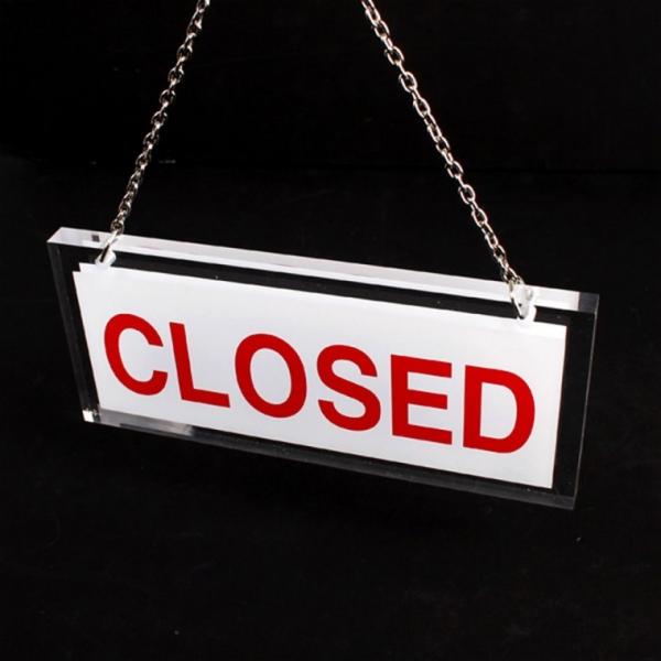 OPEN 양면걸이 투명 CLOSED 오픈클로즈