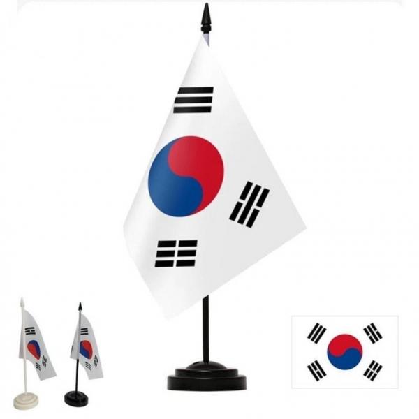 탁상 미니 태극기세트 테이블 깃발 꽂이 국기 거치대 거치대 소품 꽂이 미니 소형태극기 회의용 태극기세트