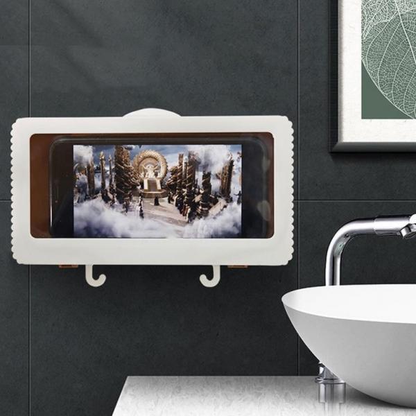 욕실 방수 핸드폰 거치대 무타공 접착식 방수케이스 화장실