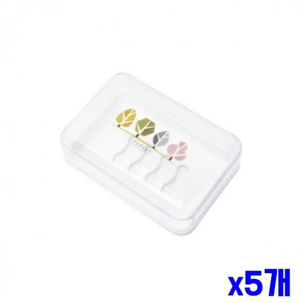 심플 디자인 투명 비누곽 케이스 중 x5개 비누거치대
