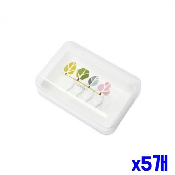 심플 디자인 투명 비누곽 케이스 대 x5개 비누거치대