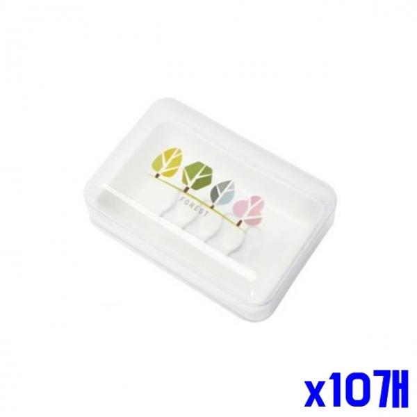 심플 디자인 투명 비누곽 케이스 대 x10개 비누거치대