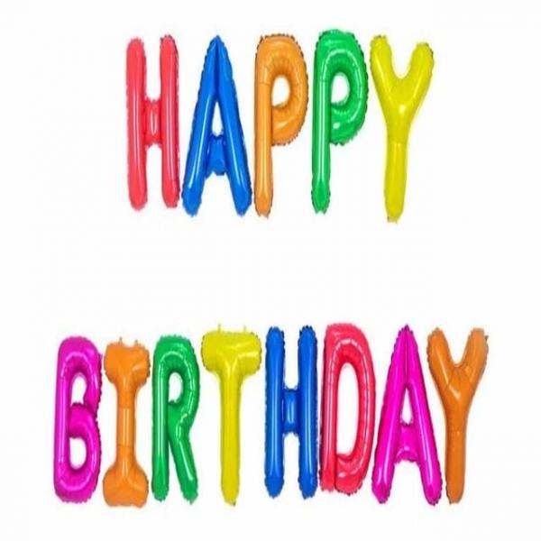 은박풍선 생일+커튼블랙세트 생일파티꾸미기 풍선장식 영문풍선
