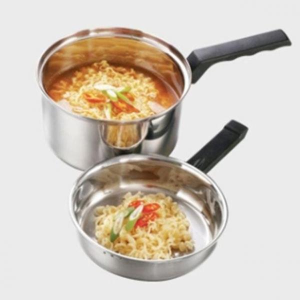 스텐 냄비 찌개 국 라면 냄비 편수 16cm 용품 편수냄비 주방 곰보냄비 양수냄비 라면냄비