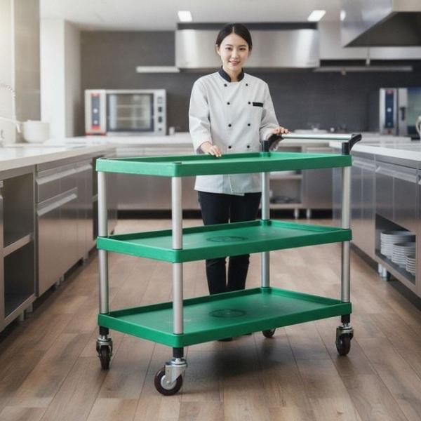 저소음 3단 서빙카트 이동식 대차 450x750x780 우레탄바퀴 운반카트