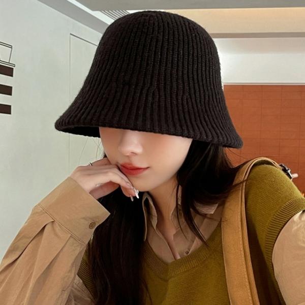 겨울 여성 니트 버킷햇 벙거지 모자 캠핑 산책 방한