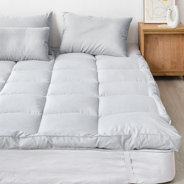 BS 침대 토퍼 K 라이트그레이 쿠션감 포근한 푹신한 매트리스 거실 매트 손님용 캠핑