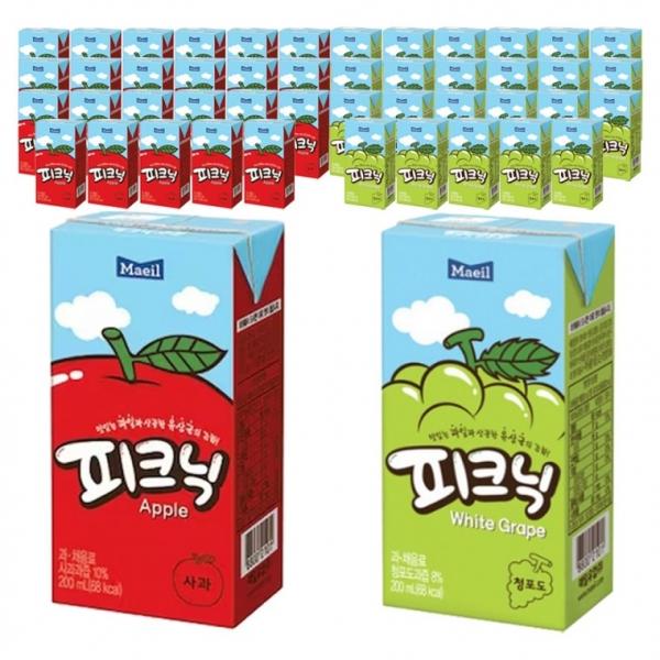 매일 피크닉 사과 200mlx24팩 + 청포도 200mlx24팩