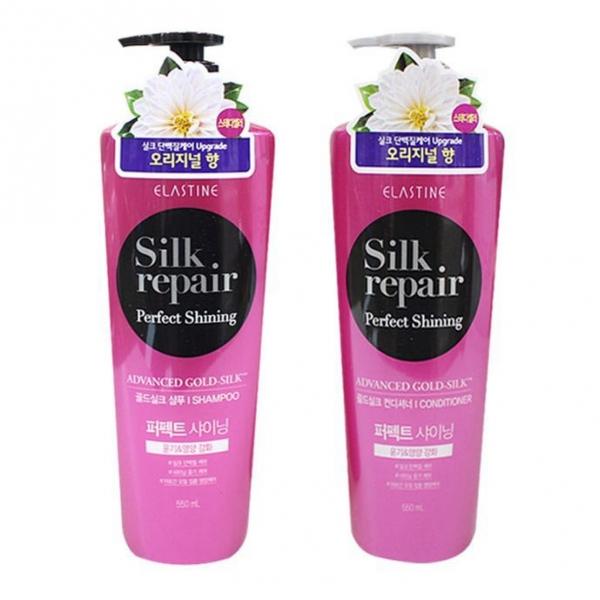 엘라스틴 샴푸 린스 550ml 골드실크 헤어 비듬 관리