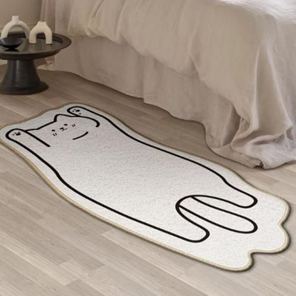 귀여운 만세 고양이 롱러그 50x120cm 1P 푹신한 쿠션감 발매트 싱크대 침대
