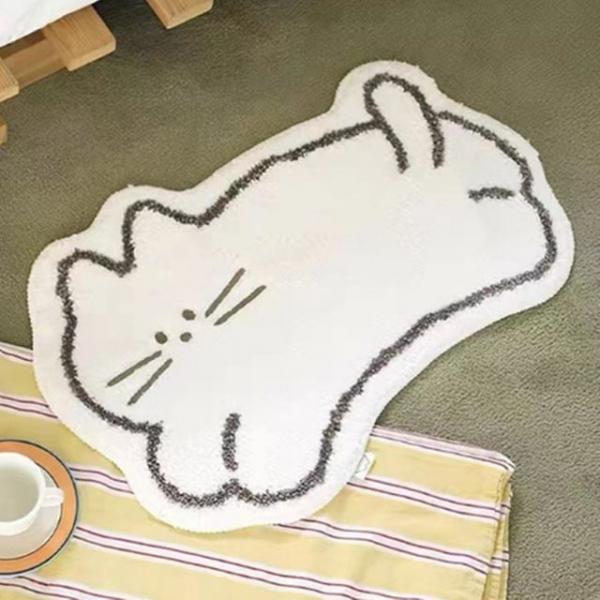 귀여운 고양이 러그 50x80cm 1P 푹신한 쿠션감 발매트 싱크대 침대 논슬립