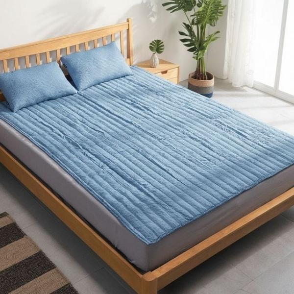 여름 침대패드 시어서커 쿨매트 레드 S사이즈 통기성 좋은 바닥이불 스프레드