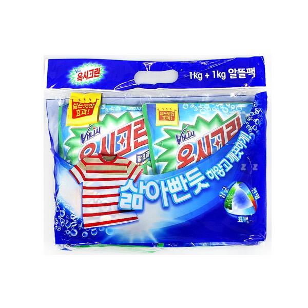 옥시크린 분말형 1kg x2 알뜰팩 TJ/세탁세제/분말세제
