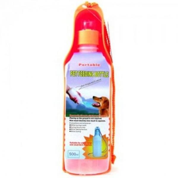 강아지 휴대용 물병 물통 산책 여행 오렌지 530ml