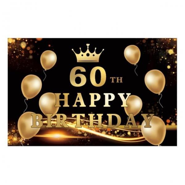 럭셔리 생일 현수막 대형 기념일60 장식 배너 소품