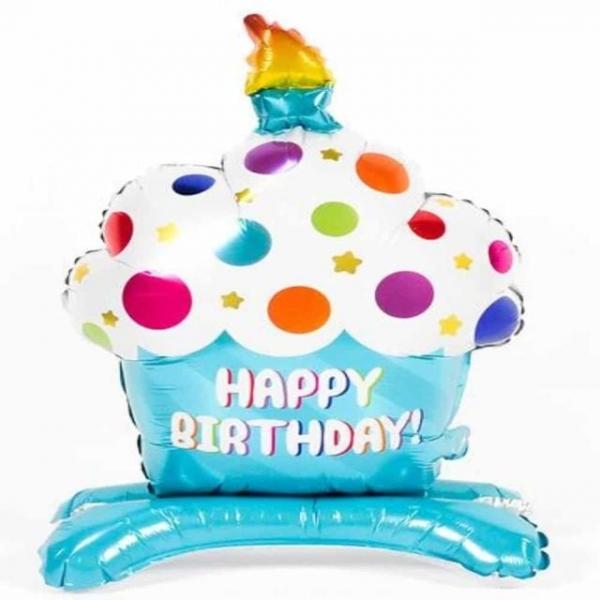 은박풍선 중형 컵케익블루 블루풍선 장식풍선 생일풍선
