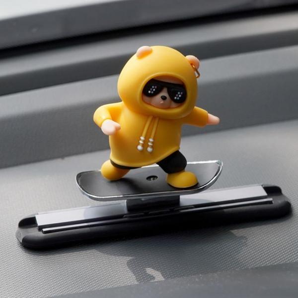 차량 악세사리 인형 장식 보드곰 C101대시보드 엘로우