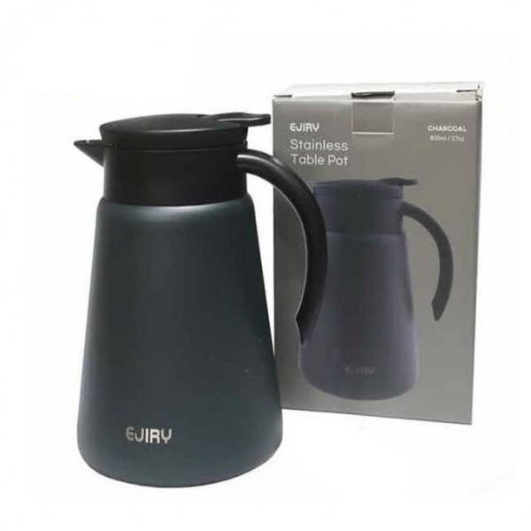 에지리 물병 테이블팟 보온 보냉 워터저그 차콜 800ml