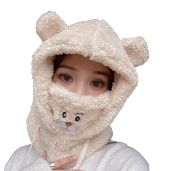 후리스 곰돌이 후드 모자