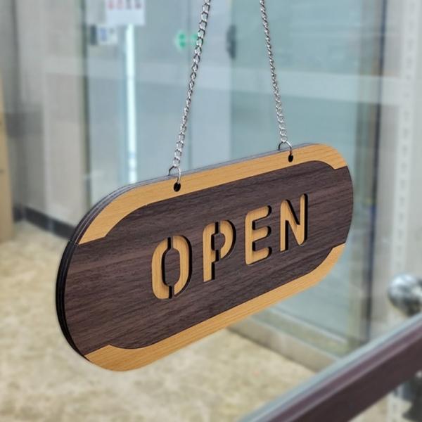 OPEN CLOSED 오픈클로즈 우드 사인걸이