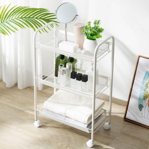 미용실트롤리 주방카트 철제 이동식 메쉬선반 트롤리