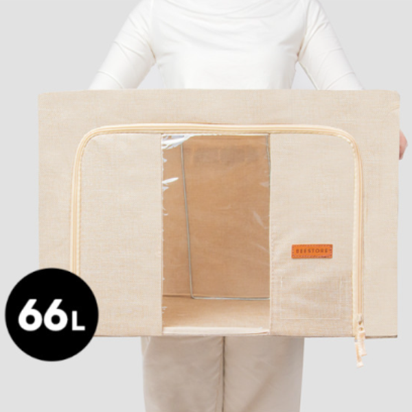 BS  프리미엄 옷정리 펜트리 수납 이불 다용도 폴딩 접이식 함 그레이 66L 1개