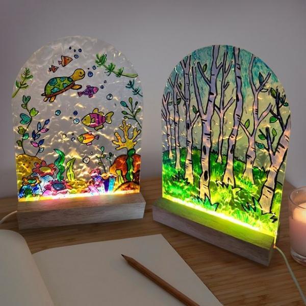 LED 아크릴 무드등 만들기(원목받침)