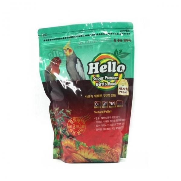 Hello 내츄럴펠렛 프리미엄 앵무새사료 900g 조류사료 앵무새사료 새먹이 모이 핀치류먹이