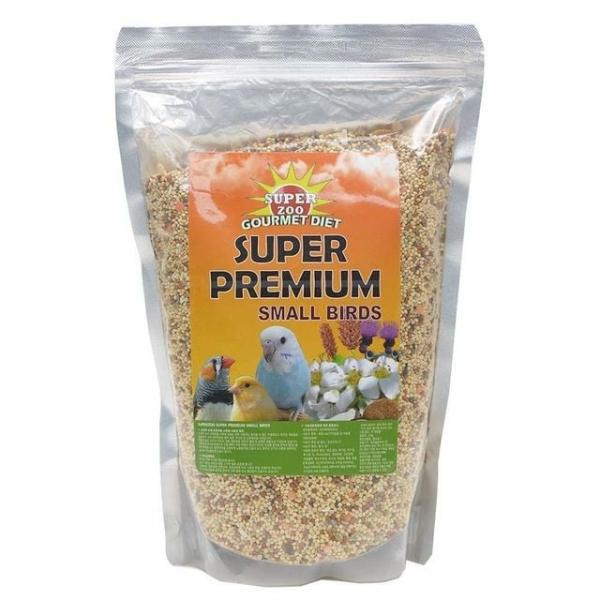 슈퍼주 프리미엄 소형새 앵무새 배합 사료 1.2kg 먹이 모이 간식 핀치 관상조