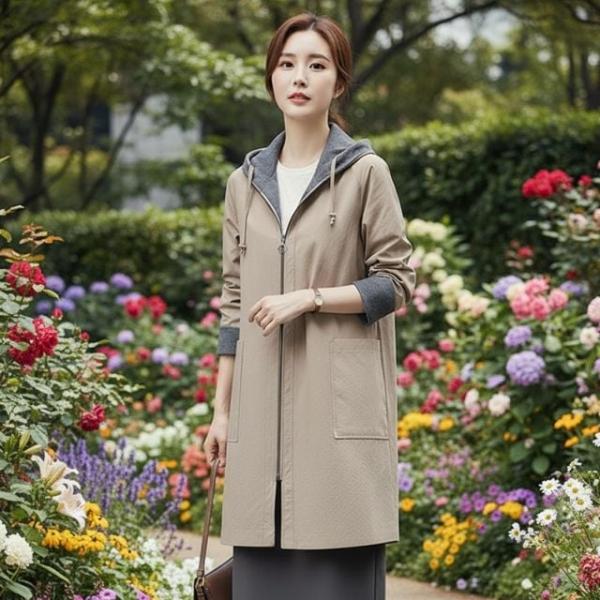 간절기 오버핏 후드 야상 사파리 점퍼 자켓 봄아우터