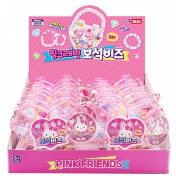 핑크래빗보석비즈 12개 랜덤발송