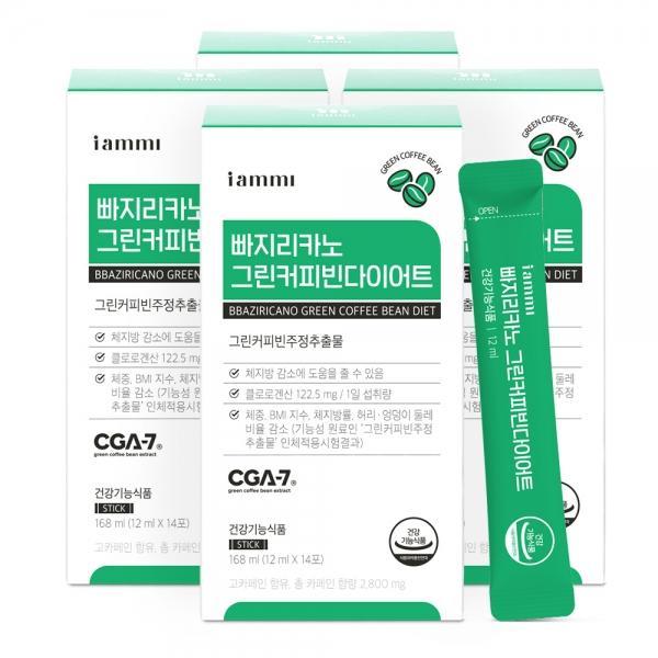 휴럼 아이엠미 빠지리카노 그린커피빈 다이어트 12ml 14포 4박스 주정추출물 커피추출액