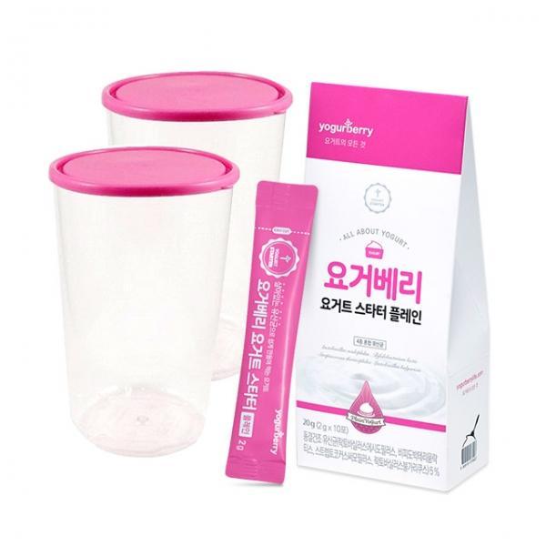 요거베리트라이탄 발효용기2개+요거트스타터1박스세트 /  제품 집에서 요거트 만들기