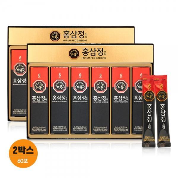 휴럼 간편한 홍삼정스틱 10gx30포 2박스 6년근 홍삼 진액 스틱 벌꿀 명절선물세트 부모님선물