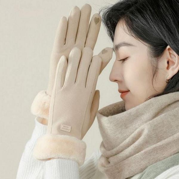 따뜻한 여성 겨울 장갑 기모 여성 방한 장갑 데일리 스마트폰