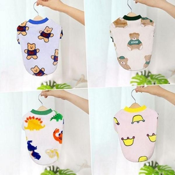 곰돌이 강아지 후리스 티셔츠 동물 강아지 맨투맨 티셔츠 반려견 겨울