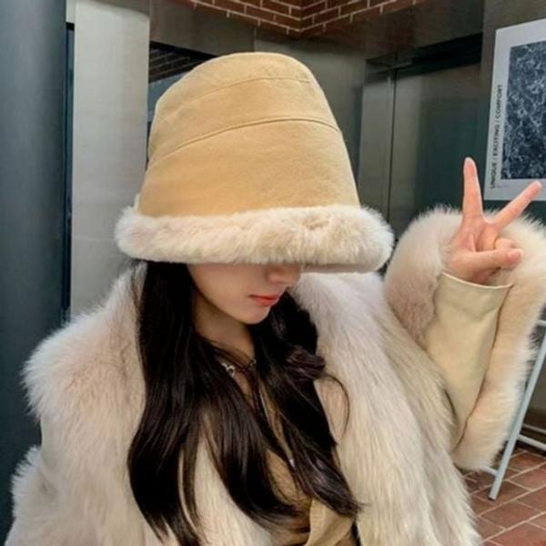 데일리 여성 버킷 햇 따뜻한 벙거지 모자 겨울 방한