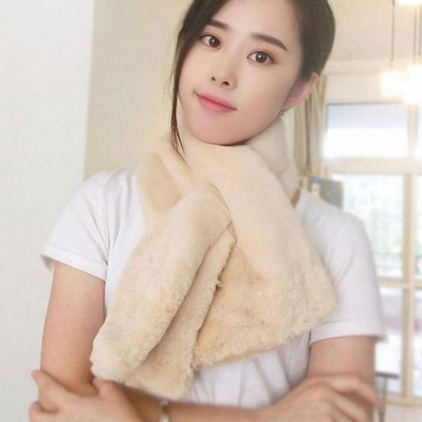 방한 여성 겨울 목도리 머플러 여성 퍼 목도리 니트 니팅