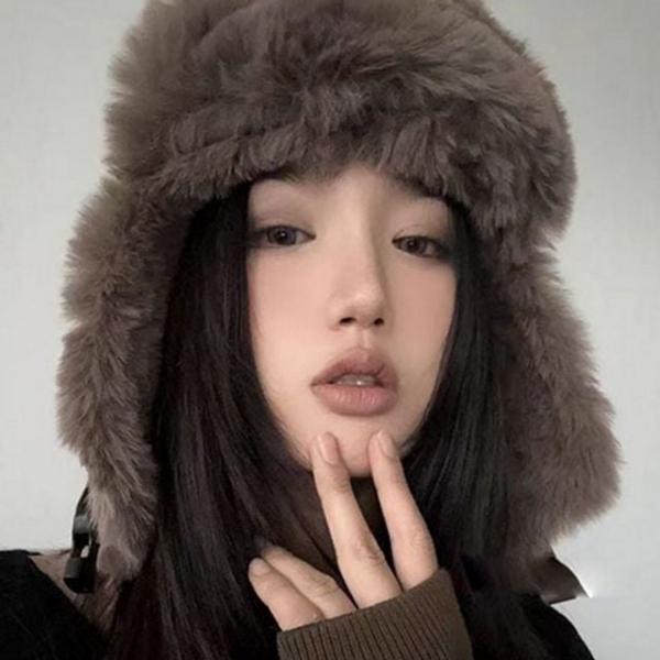 가죽 겨울 군밤 모자 귀달이 트래퍼햇 방한 여성