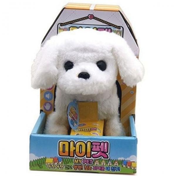 아기 강아지 작동 인형 걷는 말티즈 작동 인형 어린이 동물