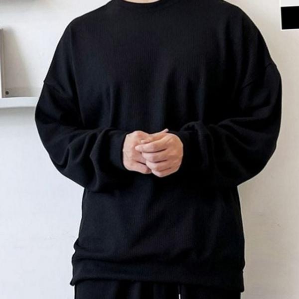 루즈핏 남자 골지 맨투맨 데일리 남자 빅사이즈 맨투맨 봄가을 라운드