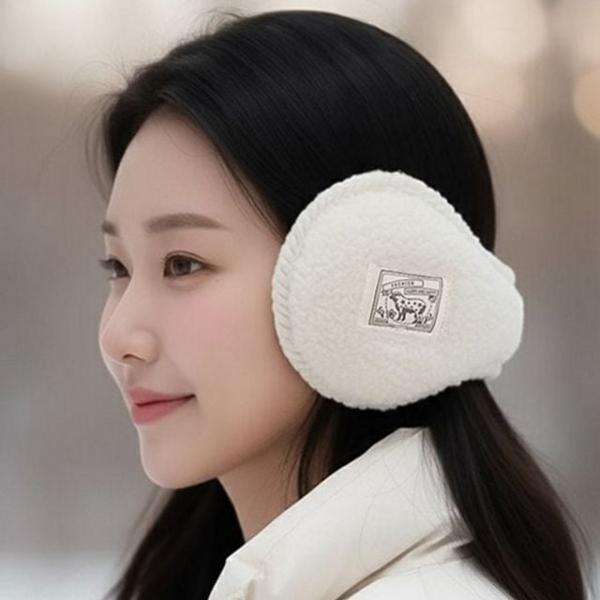 따뜻한 겨울 귀마개 방한 양털 귀마개 뽀글이 접이식