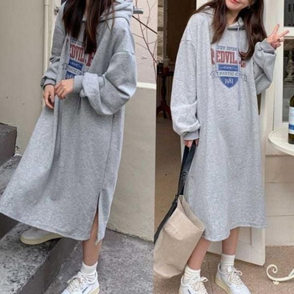 데일리 여성 후드 원피스 캐주얼 여자 루즈핏 원피스 빅사이즈 가을