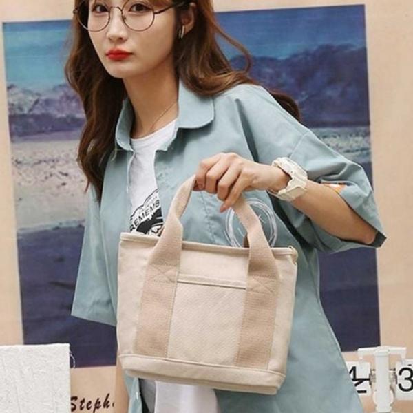 데일리 여자 미니 토트 백 데일리 여성 캔버스 토트 백
