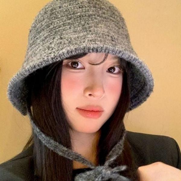 따뜻한 여성 니트 모자 데일리 니트 버킷 햇 벙거지 방한
