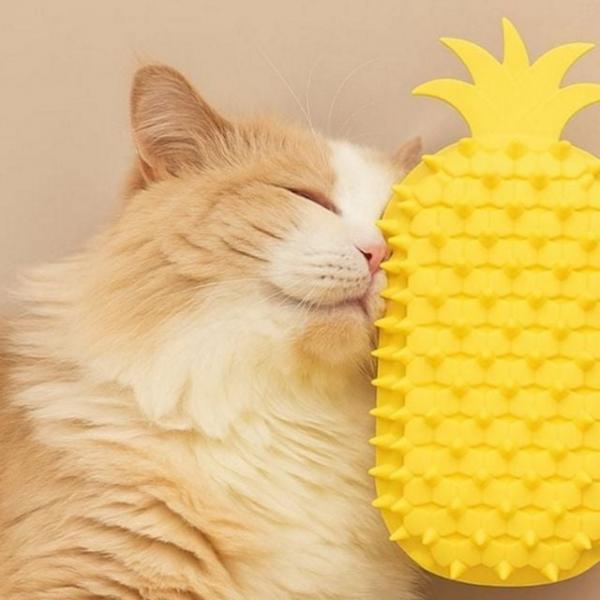 부착식 고양이 그루밍 브러쉬 실리콘 고양이 셀프 브러쉬 털갈이 마사지