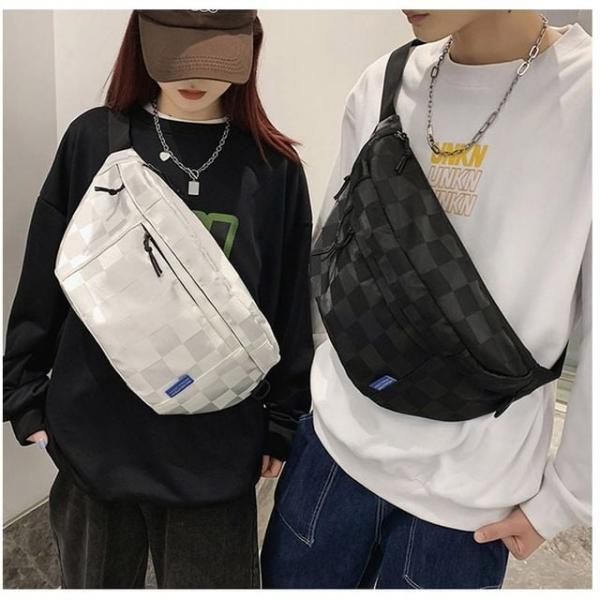 체크 슬링 바디백