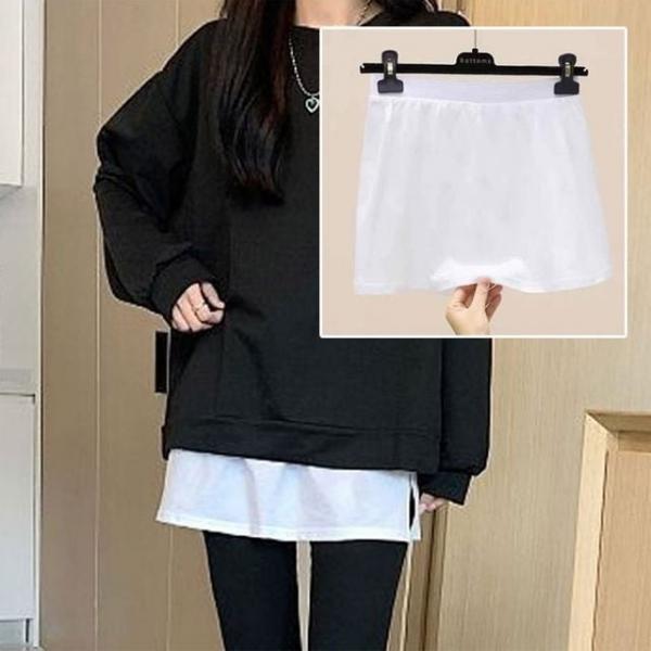 레이어드 밴딩 면 페이크 스커트
