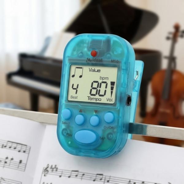 클립형 디지털 메트로놈 투명 블루